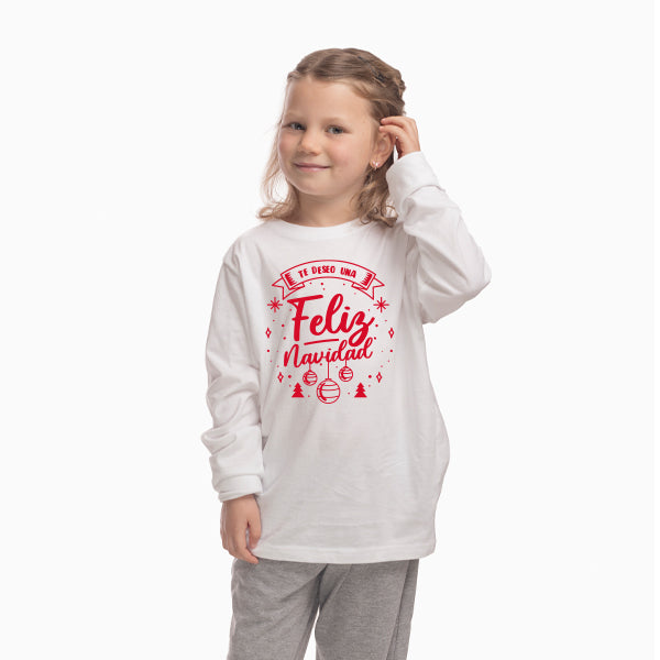 PIJAMA NIÑ@ FELIZ NAVIDAD - BLANCO-GRIS