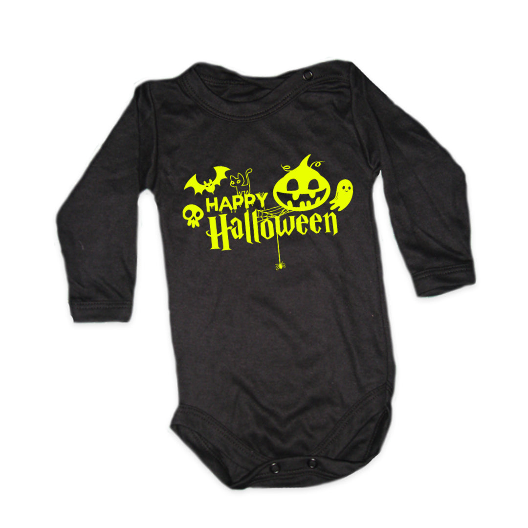 84.-D Body Bebé Happy Halloween Neón brilla en la oscuridad