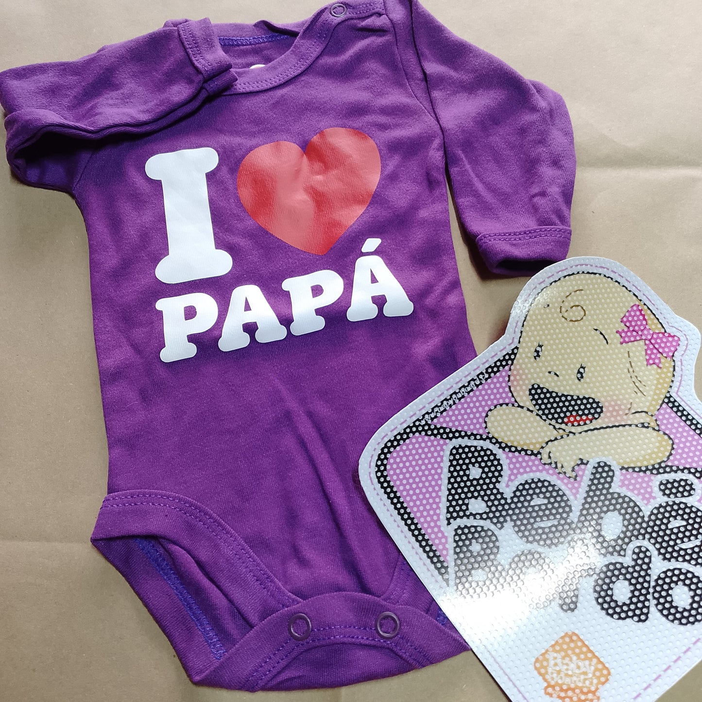 Día papá body + letrero W.vision I love Morado
