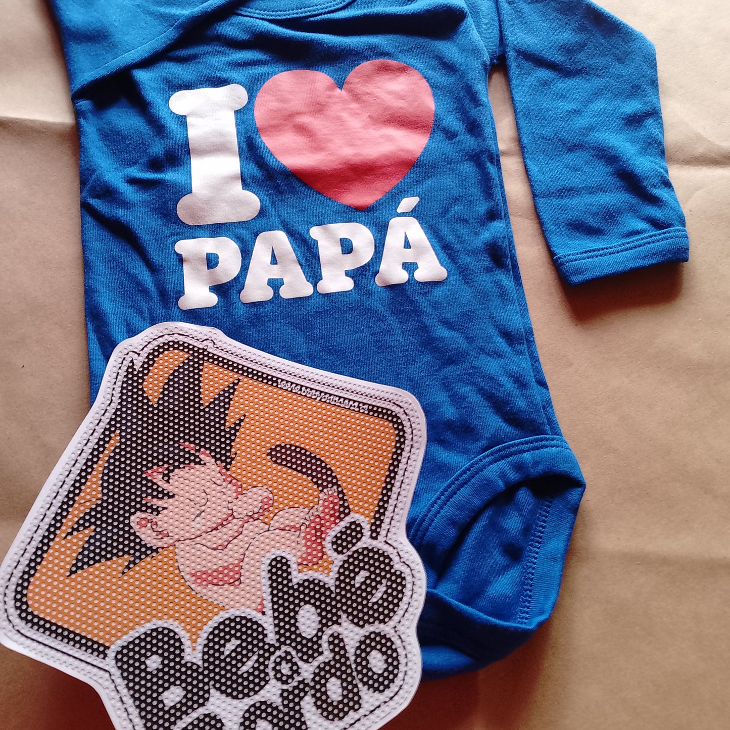 Día papá body + letrero W.vision I love azul