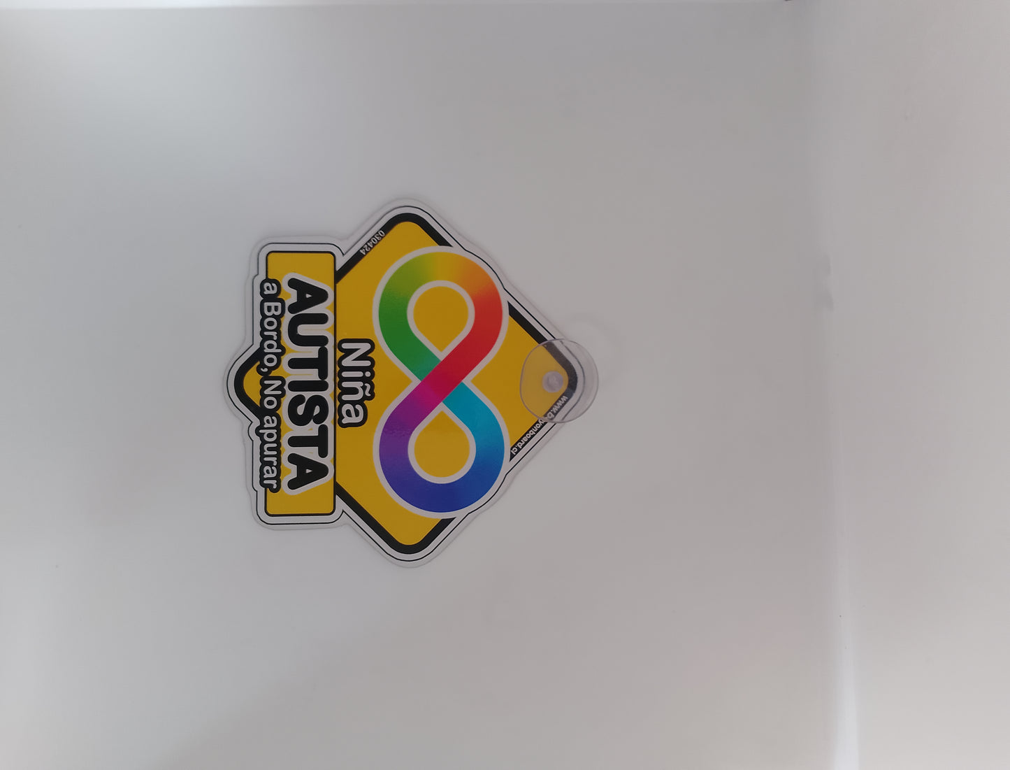 Letrero "prototipo" ventosa, Niña Autista - Infinito