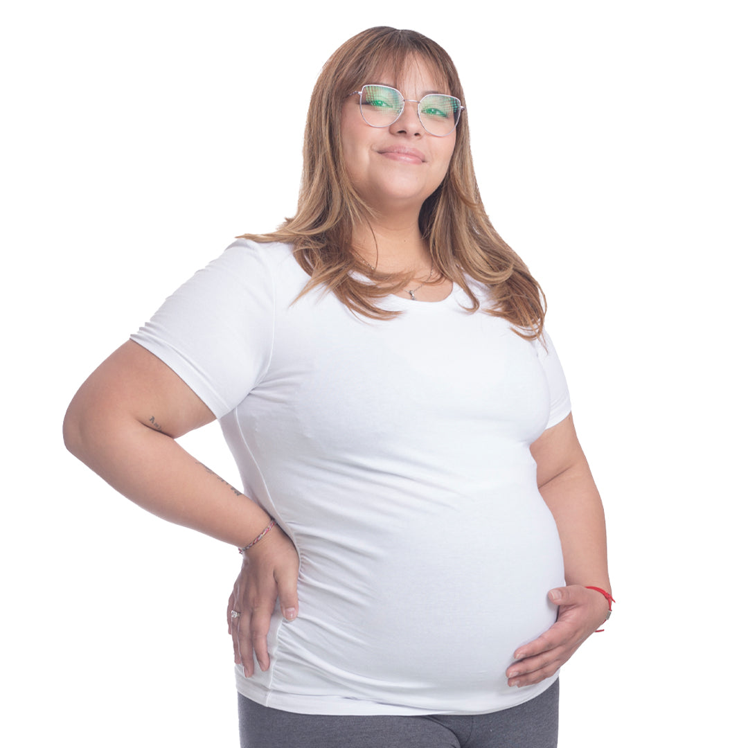 Polera Embarazada Sin Estampado - BLANCA