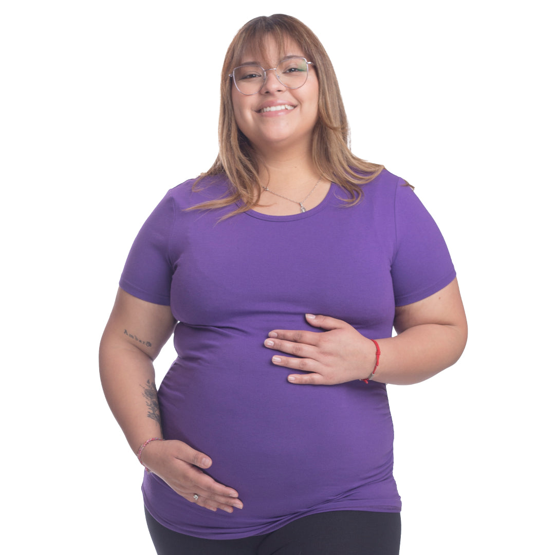 Polera Embarazada Sin Estampado - MORADA