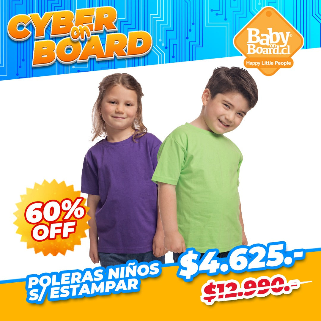 Polera Color Niño Niña - (Sin estampar)