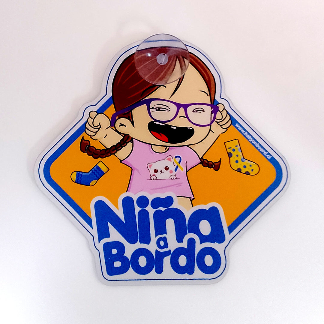 Letrero "prototipo" ventosa, Niña Síndrome de Down