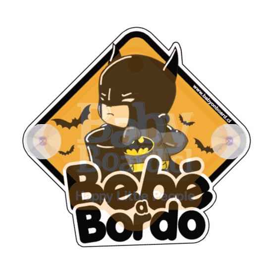Letrero Bebé a Bordo con Chupones BabyBatman