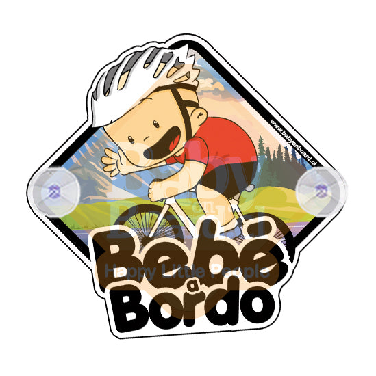 Letrero Bebé a Bordo Chupones Ciclista Ruta