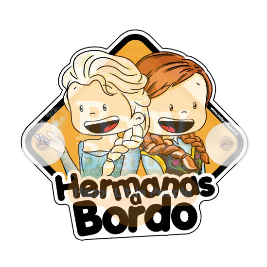 Letrero Bebé a Bordo Chupones BabyElsa y BabyAnna