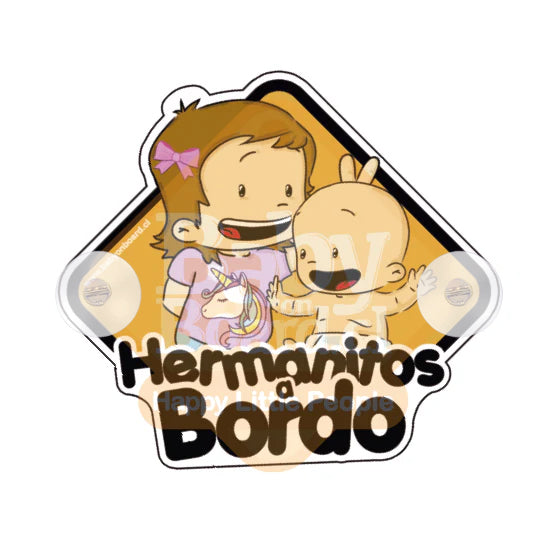 Letrero Bebé a Bordo Hermanitos, Hermana Mayor de niño Chupones