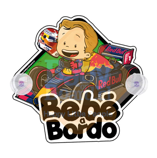 Letrero Bebé a Bordo Chupones, Max Verstappen F1