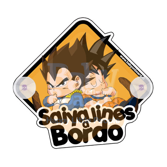Letrero bebé a bordo BabySaiyajines Chupones