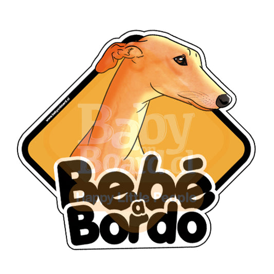 Letrero Galgo a Bordo - Café