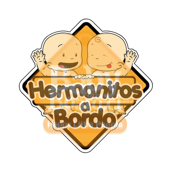 Letrero Bebé a Bordo Hermanitos a Bordo Saludo Adhesivo