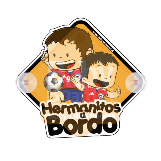Letrero Bebé a Bordo Selección Hermanitos Chupones