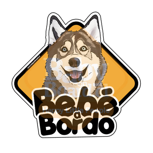 Letrero Husky a Bordo - Gris