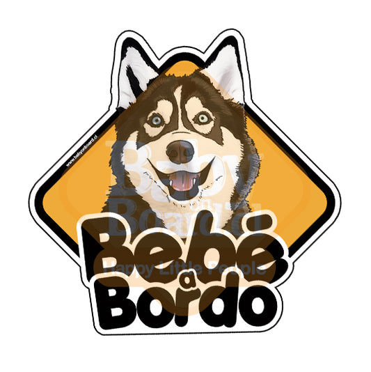 Letrero Husky a Bordo - Negro