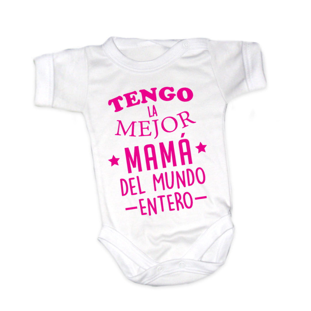 Body Bebé Tengo la mejor mamá - rosado