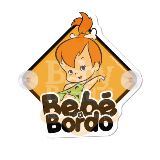 Letrero Bebé a Bordo Chupones Baby Pebbles