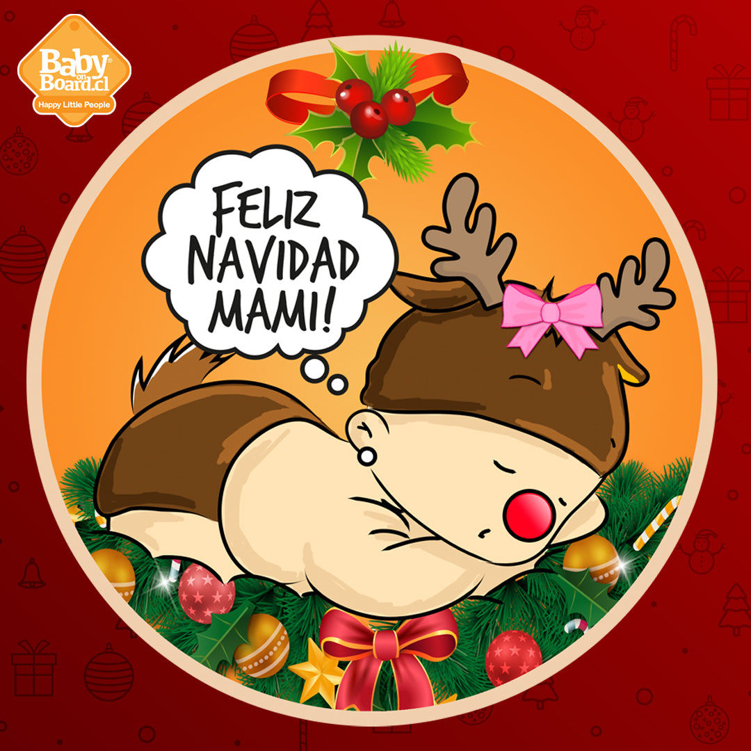 Polera Embarazada Navidad Reno niña