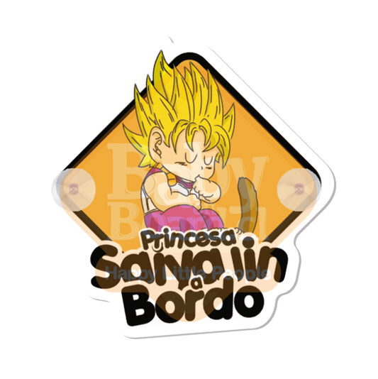 Letrero Bebé a Bordo Chupones Baby Princesa Saiyajin