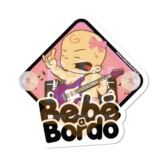 Letrero Bebé a Bordo Chupones Rockera