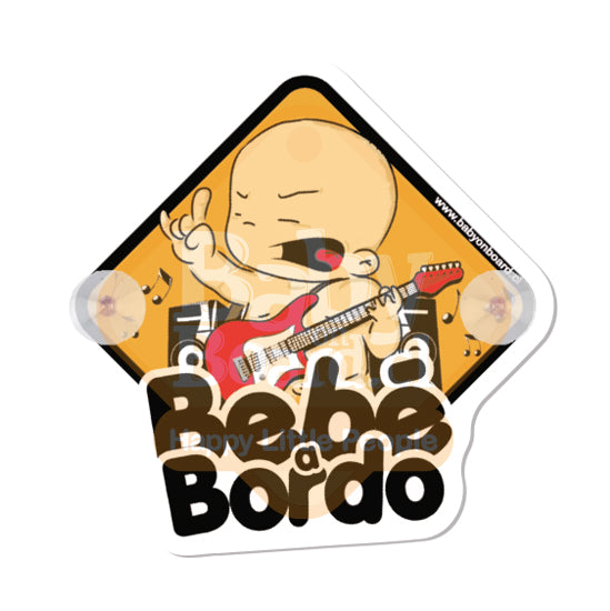 Letrero Bebé a Bordo Chupones Rockero