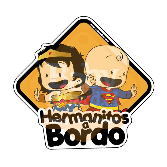 Letrero Bebé a Bordo BabyMaravilla / SuperBaby