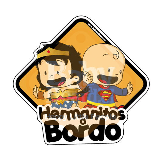 Letrero Bebé a Bordo BabyMaravilla / SuperBaby
