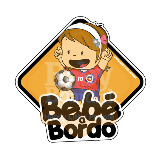 Letrero Bebé a Bordo Selección Chilena Niña