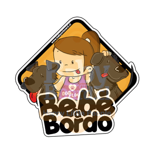 Letrero Bebé a Bordo, Niña Dog Lover