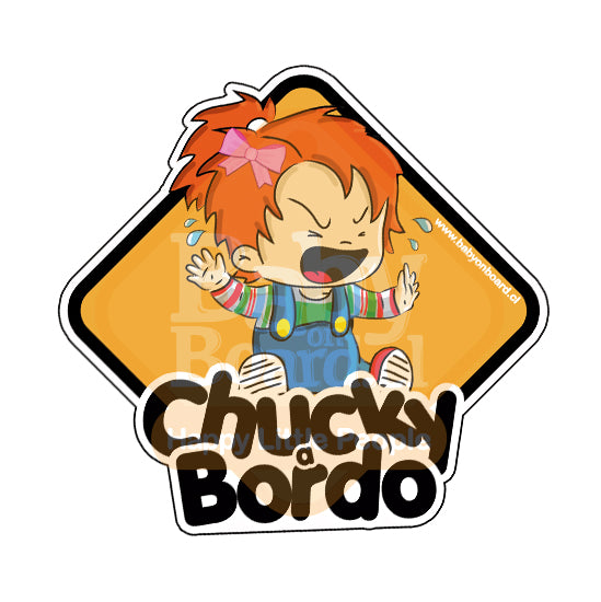 Letrero Bebé a Bordo Chucky Niña