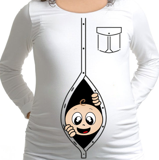#024.- Polera Embarazada Botón niño