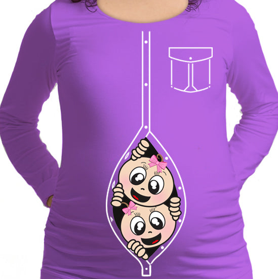 #027.- Polera Embarazada Botón Gemelas