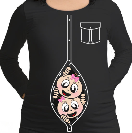 #027.- Polera Embarazada Botón Gemelas