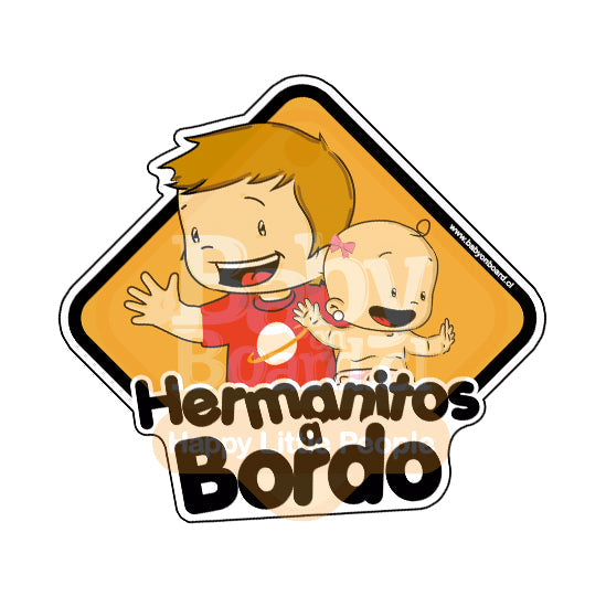 Letrero Bebé a Bordo Hermanitos a Bordo, Hermano Mayor de niña