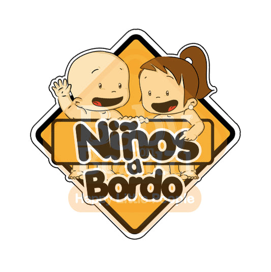 Letrero Bebé a Bordo, Niños Mixtos Saludo