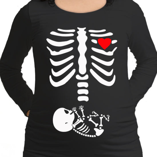 #081.- Polera Embarazada Huesitos niño