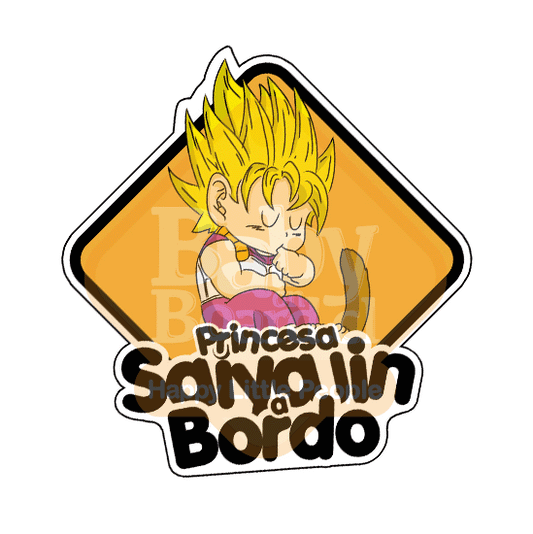 Letrero Bebé a Bordo Baby Princesa Saiyajin
