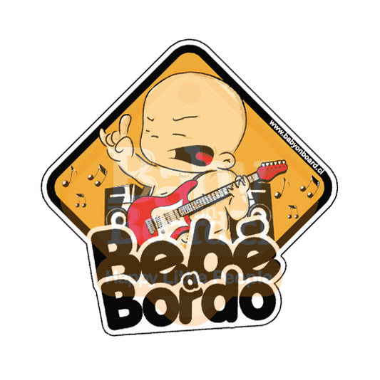 Letrero Bebé a Bordo Rockero