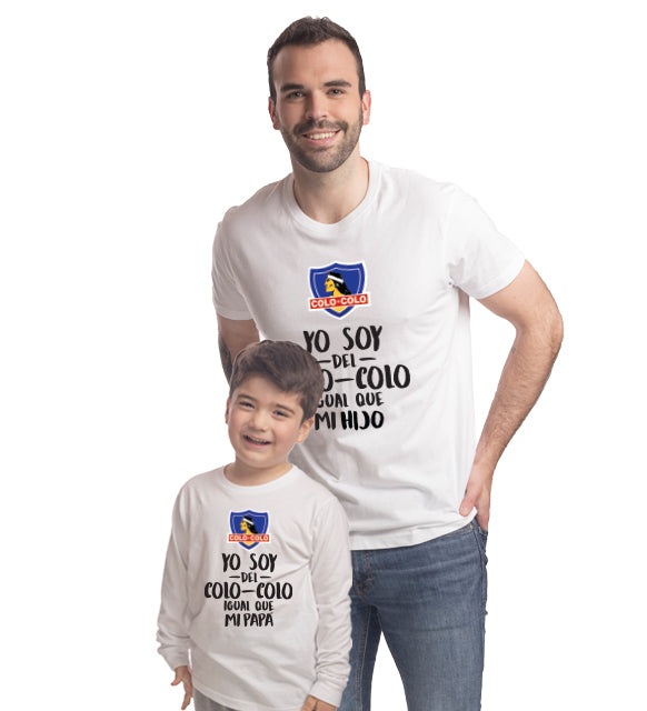 37.- Polera Adulto Yo Soy del Colo Colo Igual Que Mi Hijo