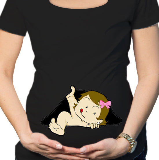 #114.- Polera Embarazada Pie niña
