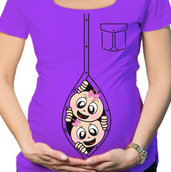 #027.- Polera Embarazada Botón Gemelas