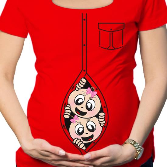 #027.- Polera Embarazada Botón Gemelas