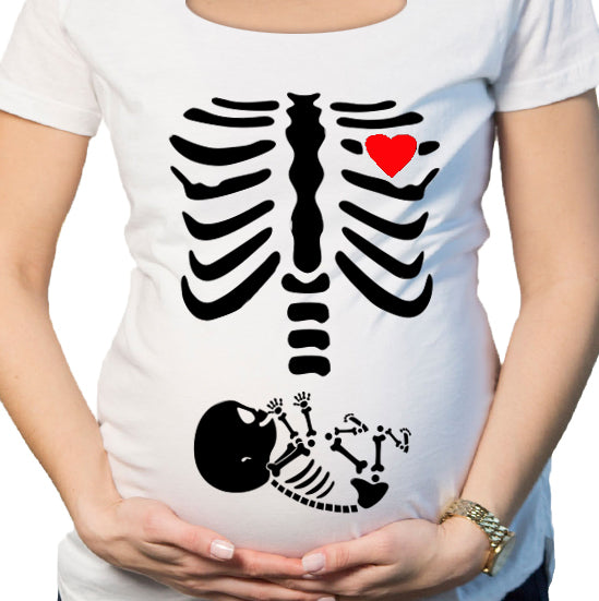 #081.- Polera Embarazada Huesitos niño