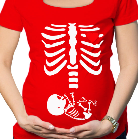 #081.- Polera Embarazada Huesitos niño