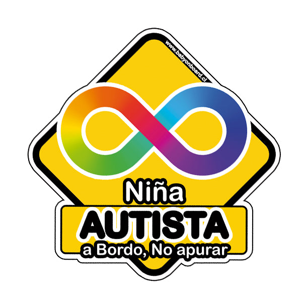 Letrero Bebé a Bordo Niña Autista - Infinito