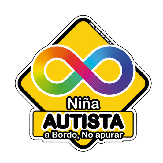Letrero Bebé a Bordo Niña Autista - Infinito