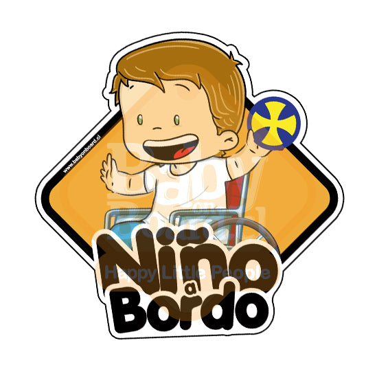 Letrero Bebé a Bordo Silla Ruedas Niño