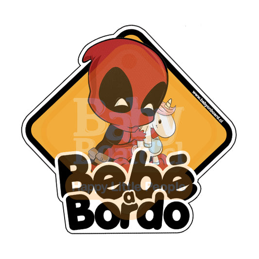 Letrero Bebé a Bordo BabyDeadpool