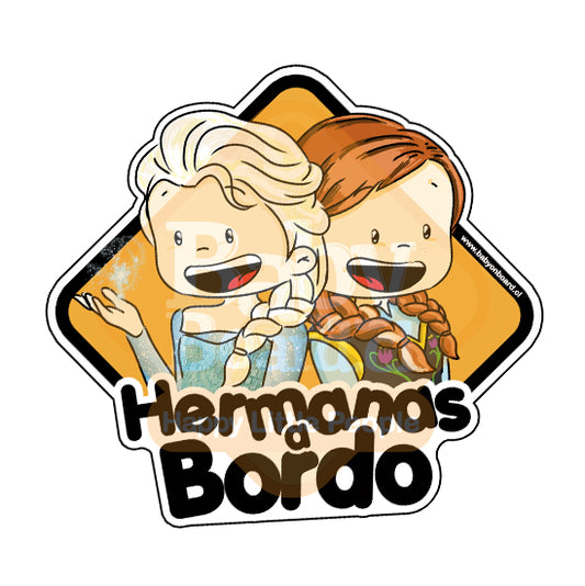 Letrero Bebé a Bordo BabyElsa y BabyAnna